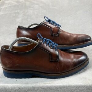 Belvedere Shoes Men's 10.5D Nut Brown Travis Leather Wingtip Oxford Dress Shoe